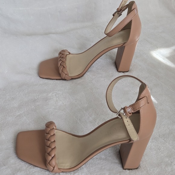 Nine West Beige Braided Strap Heels - Picture 5 of 9